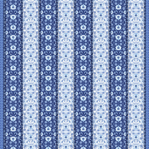 Blank Quilting Annablue 2760 77 Medium Blue Border Stripe By The Yard