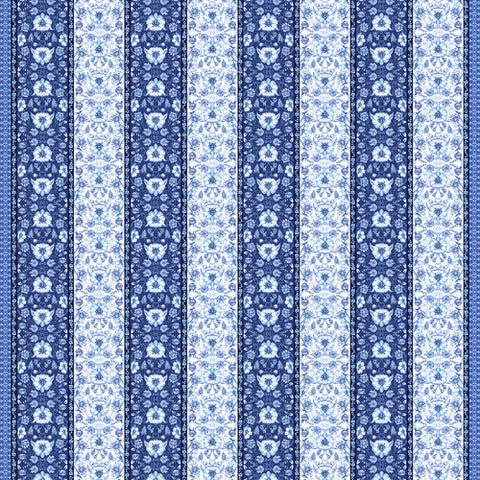 Blank Quilting Annablue 2760 77 Medium Blue Border Stripe By The Yard