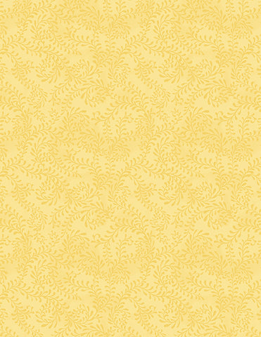 Wilmington Essentials 27650 555 Lemon Yellow Swirling Leaves By The Yard