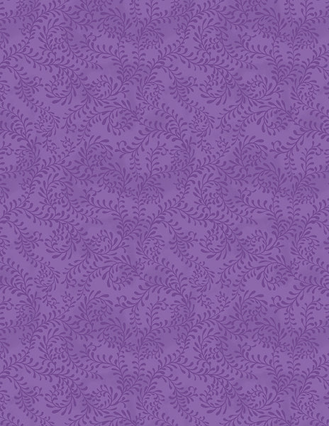 Wilmington Essentials 27650 606 Purple Swirling Leaves By The Yard
