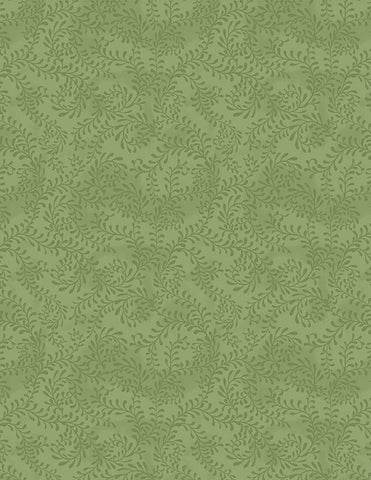 Wilmington Essentials 27650 777 Green Swirling Leaves By The Yard