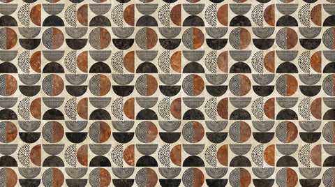 Northcott Stonehenge Retro Vibes 27741 34 Rust Multi Half Moon By The Yard