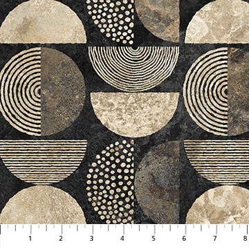 Northcott Stonehenge Retro Vibes 27741 99 Black Multi Half Moon By The Yard