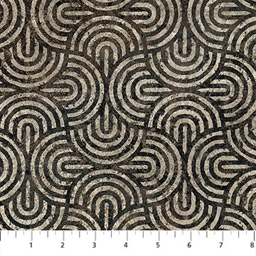 Northcott Stonehenge Retro Vibes 27742 99 Black Multi Semi-Circles By The Yard