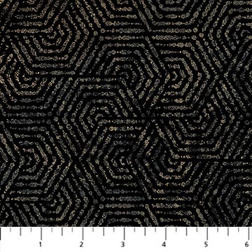 Northcott Stonehenge Retro Vibes 27743 99 Black Multi Hexie By The Yard