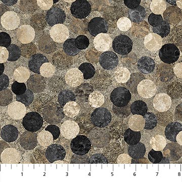 Northcott Stonehenge Retro Vibes 27744 94 Slate/Black Big Dots By The Yard