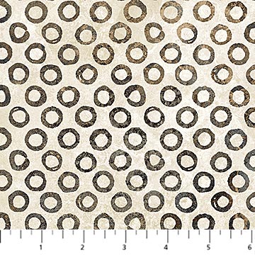 Northcott Stonehenge Retro Vibes 27746 12 Beige/Black Rings By The Yard