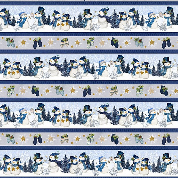 Wilmington Let It Snow - Man! 27752 941 Multi Border Stripe By The Yard