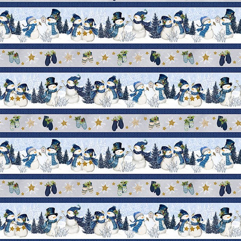 Wilmington Let It Snow - Man! 27752 941 Multi Border Stripe By The Yard
