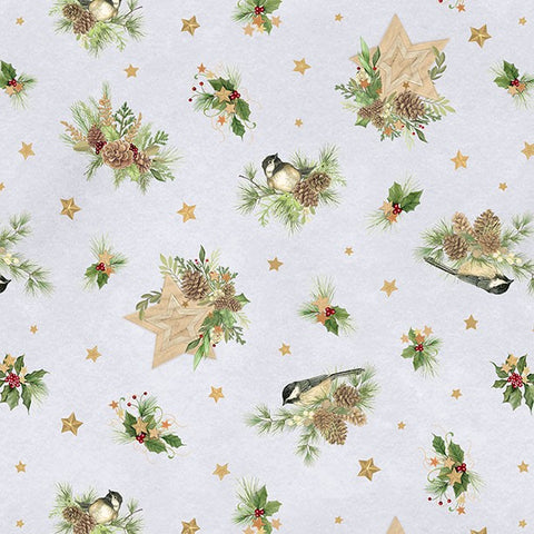 Wilmington Let It Snow - Man! 27757 972 Grey Birds and Pine Toss By The Yard