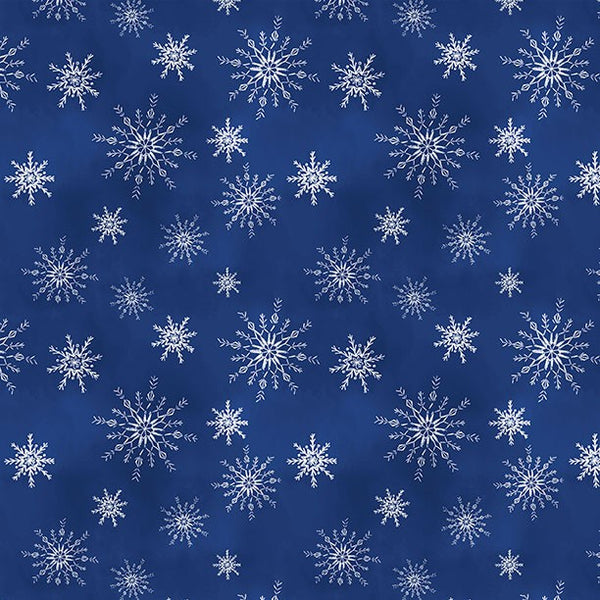 Wilmington Let It Snow - Man! 27758 414 Dark Blue Snowflakes By The Yard