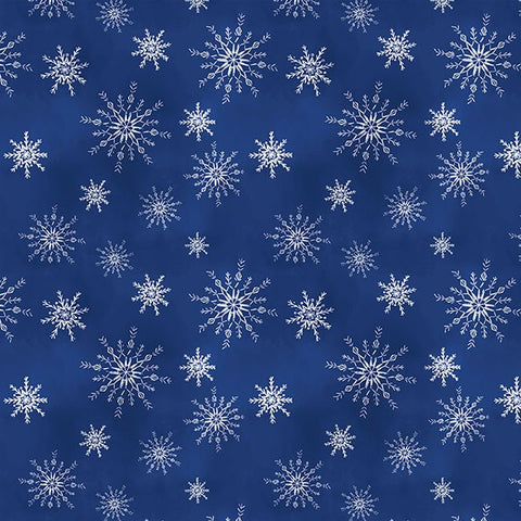 Wilmington Let It Snow - Man! 27758 414 Dark Blue Snowflakes By The Yard