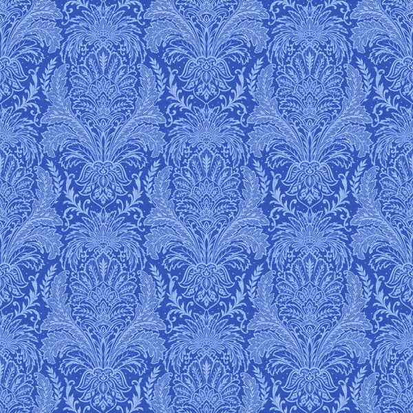 Northcott Delft Dynasty 28356 44 Mid Blue Damask By The Yard