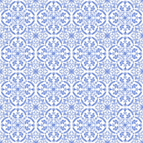 Northcott Delft Dynasty 28357 10 White Blue Tile By The Yard