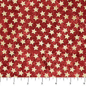 Northcott Stonehenge America 250 28375 24 Red Beige Stars By The Yard