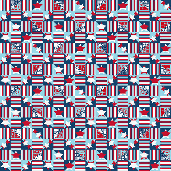 Northcott America 250 TM 29054 24 Red Multi Star Stripe Block By The Yard