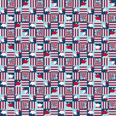 Northcott America 250 TM 29054 24 Red Multi Star Stripe Block By The Yard
