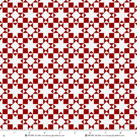 Henry Glass & Co. Tailgate Traditions 2912 88 Red Patchwork By The Yard