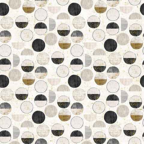 Northcott Metallic Gatsby 29252M 11 Light Taupe Multi Circles By The Yard