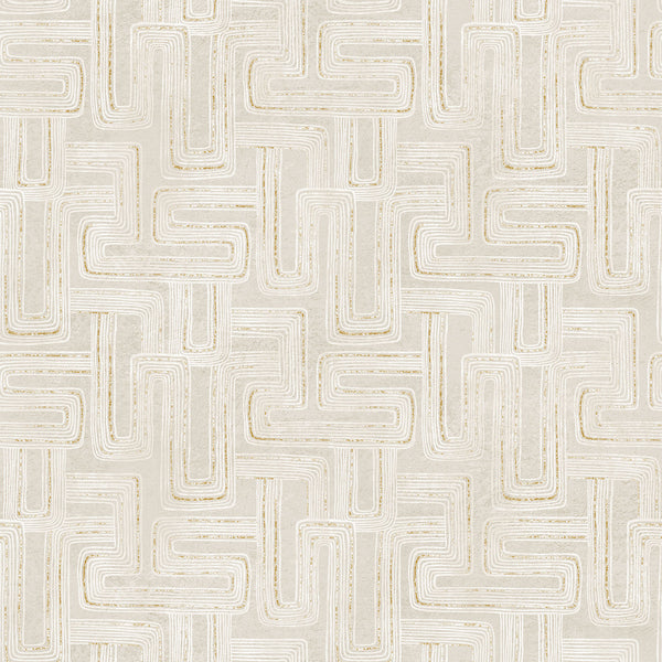 Northcott Metallic Gatsby 29253M 12 Taupe/Cream Rectangles By The Yard