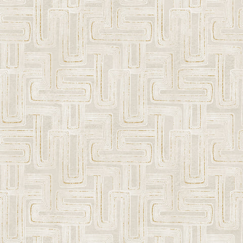 Northcott Metallic Gatsby 29253M 12 Taupe/Cream Rectangles By The Yard