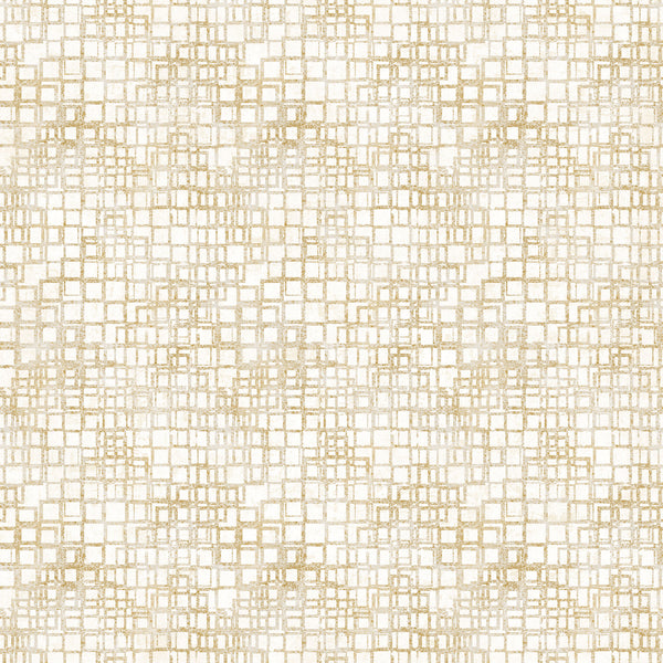 Northcott Metallic Gatsby 29254M 12 Cream Taupe Squares By The Yard