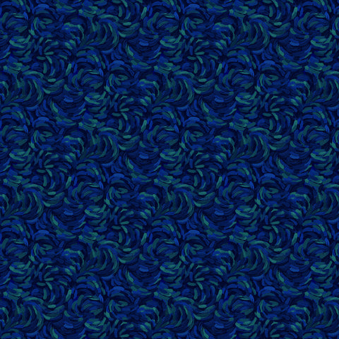 Northcott Starry Night 29264 46 Dark Blue Multi Brushstroke By The Yard