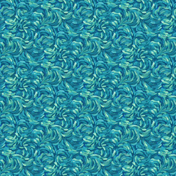 Northcott Starry Night 29264 64 Teal Multi Brushstroke By The Yard