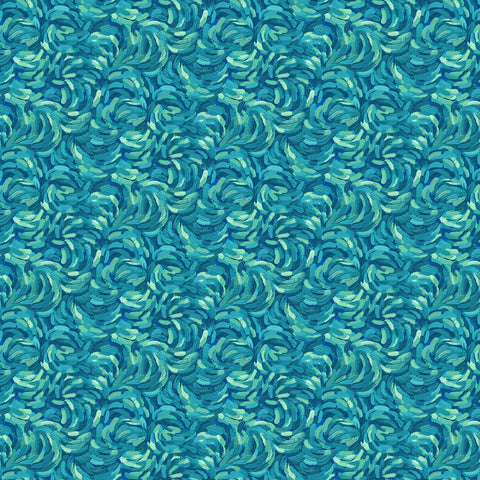 Northcott Starry Night 29264 64 Teal Multi Brushstroke By The Yard