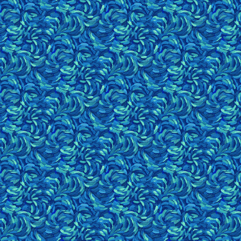 Northcott Starry Night 29264 66 Dark Teal Multi Brushstroke By The Yard