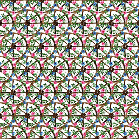 Blank Quilting Gardenscape 2928 01 White Wagon Wheel 2 YARDS