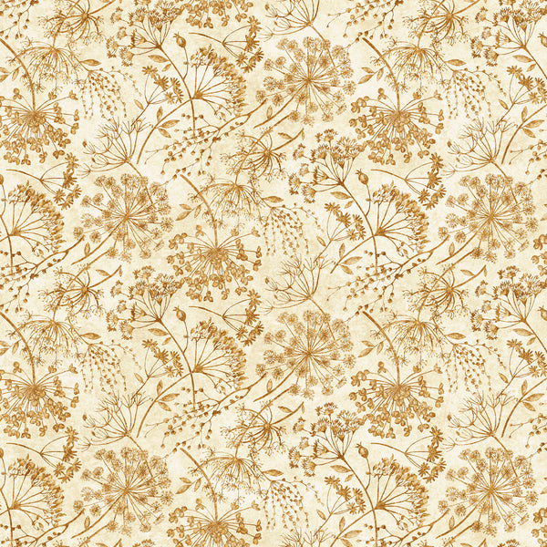 Northcott Stonehenge Organics 29309 37 Cream/Rust Queen Anne's Lace By The Yard