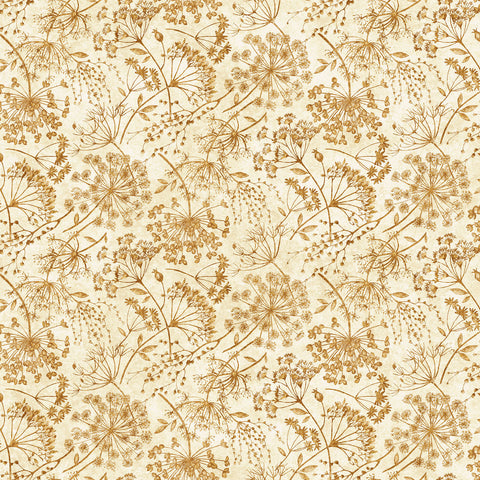 Northcott Stonehenge Organics 29309 37 Cream/Rust Queen Anne's Lace By The Yard