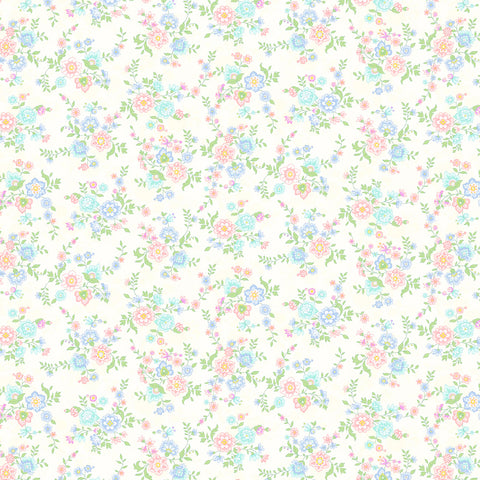 Henry Glass & Co. Dorothy Jean's Flowers 2974 44 Cream Jacobean By The Yard
