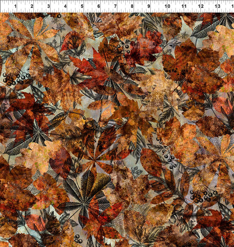 In The Beginning Autumn Elegance 2AE 1 Multi Leaves & Toile By The Yard