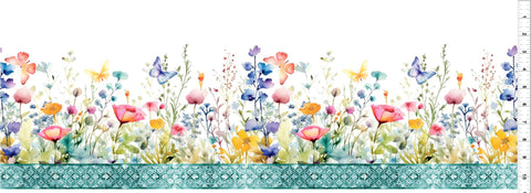 In The Beginning - Butterfly Fantasy - 2BF 1 Border Multi By The Yard