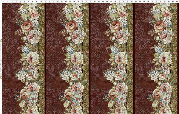 In The Beginning Carpet Bag Romance 2CBR 2 Red Border By The Yard
