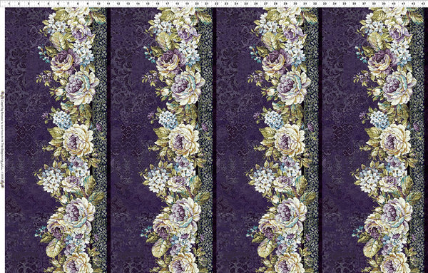 In The Beginning Carpet Bag Romance 2CBR 3 Purple Border By The Yard