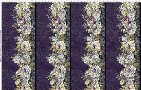 In The Beginning Carpet Bag Romance 2CBR 3 Purple Border By The Yard