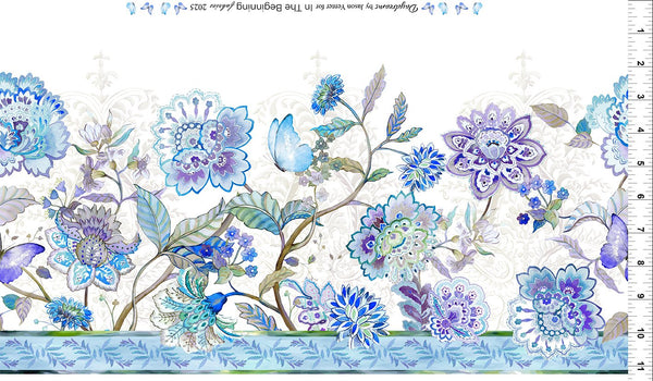 In The Beginning Daydreams 2DD 2 Periwinkle Border Stripe By The Yard