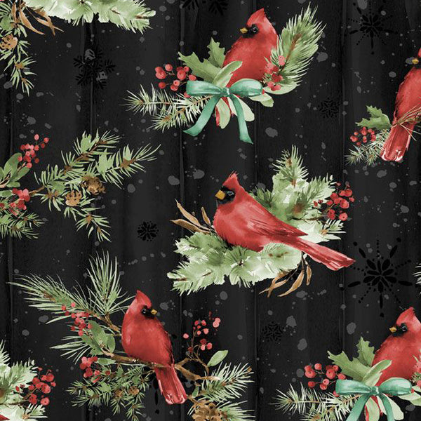 Wilmington Prints Cardinal Celebration 3072 37755 973 Black Cardinals All Over By The Yard