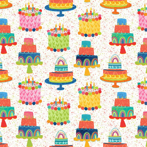 Blank Quilting Let's Eat Cake 3085 01 White Birthday Cake By The Yard