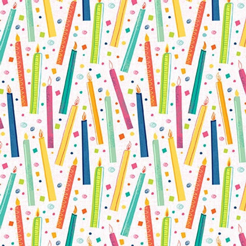 Blank Quilting Let's Eat Cake 3086 01 White Birthday Candles By The Yard