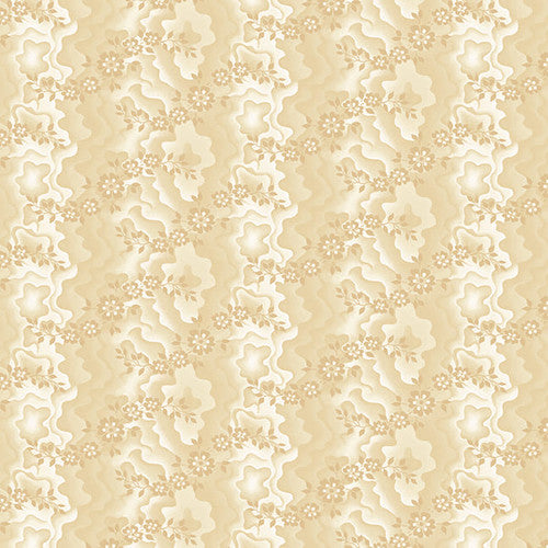 Henry Glass & Co. Bucklebury Chintz 3125 44 Cream Moire Trails By The Yard