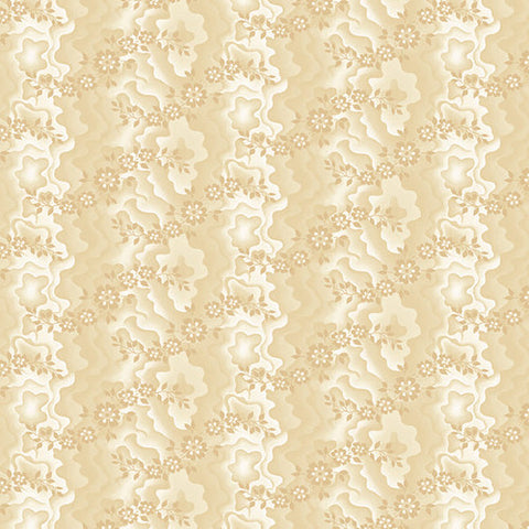 Henry Glass & Co. Bucklebury Chintz 3125 44 Cream Moire Trails By The Yard