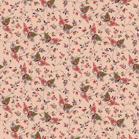 Henry Glass & Co. Bucklebury Chintz 3129 22 Lt. Pink Tossed Leaves By The Yard