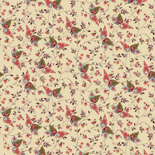 Henry Glass & Co. Bucklebury Chintz 3129 44 Cream Tossed Leaves By The Yard