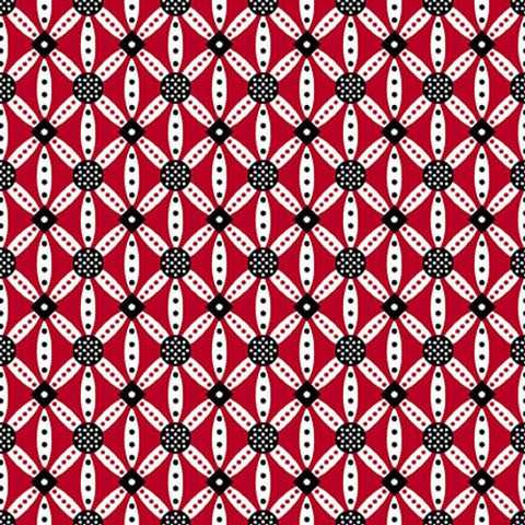 Blank Quilting Scarlet Story 3132 88 rote geometrische Meterware