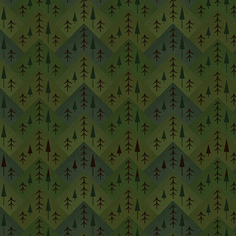 Henry Glass & Co. The Mountains Are Calling 3133 66 Green The Mountain Zig Zag By The Yard