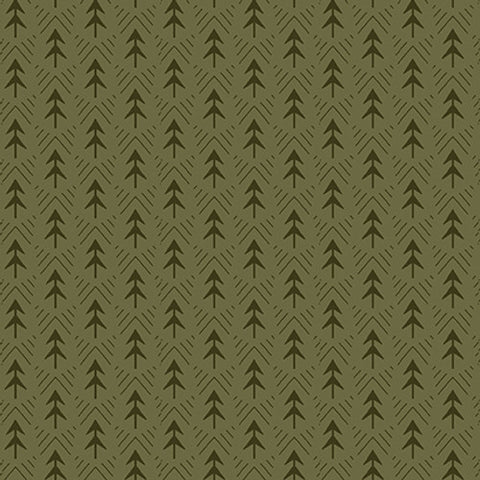 Henry Glass & Co. The Mountains Are Calling 3134 66 Green Tree Texture Flannel By The Yard